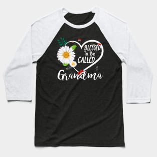 Blessed To Be Called Grandma Tee Proud Grandma Shirt Womens Funny Letters Printed Grandmother Baseball T-Shirt